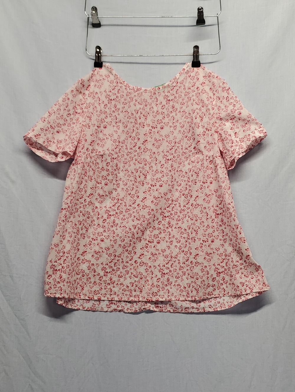 United Colors Of Benetton Pink Floral Short Sleeve Blouse #240